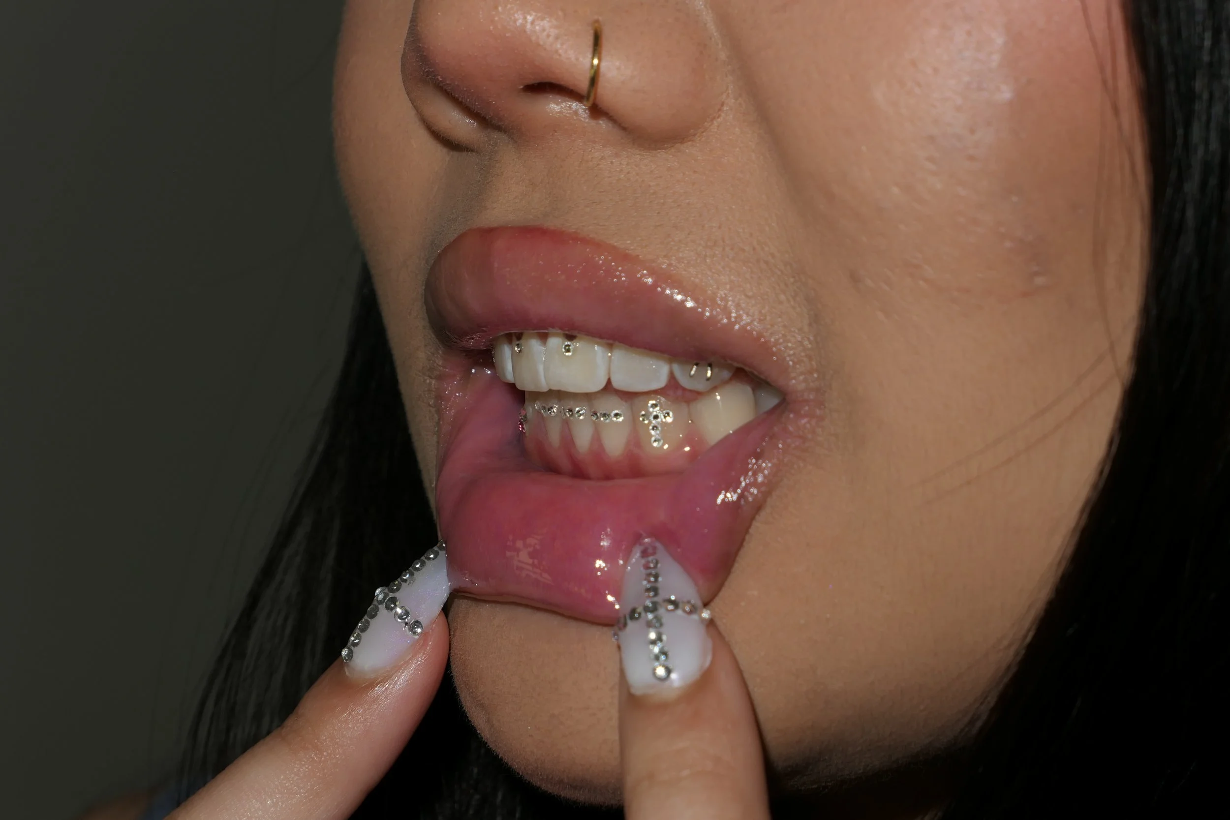 Professional tooth gem application process